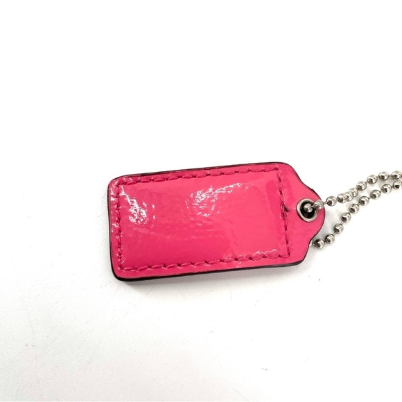 COACH Pink Patent Leather Purse Wallet Hang Tag Keychain - Picture 4 of 4